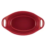 Rachael Ray 2-Piece Red Ceramic Oval Au Gratin Set, 12 oz. thumbnail 3