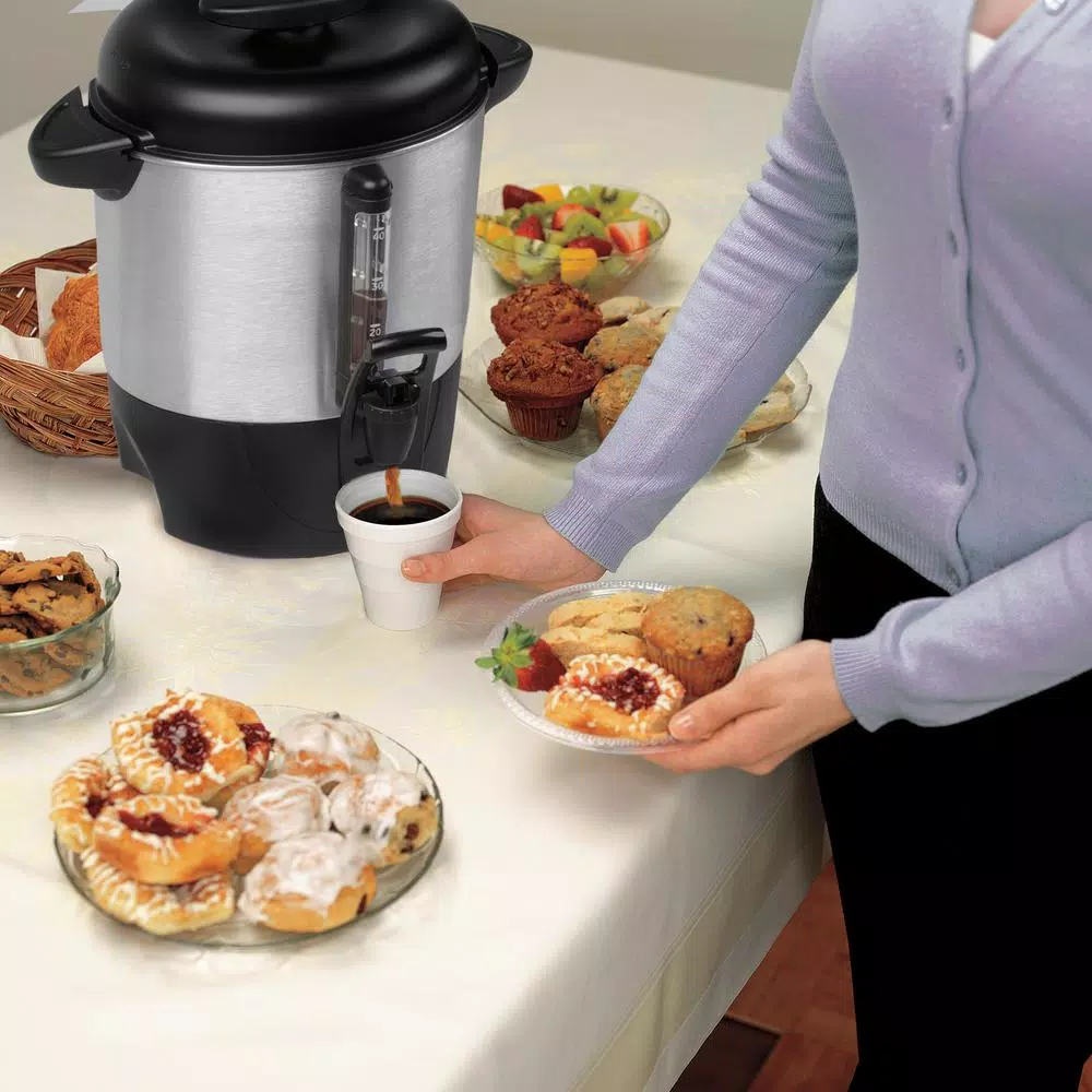 Hamilton Beach 40-Cup Stainless Steel Coffee Urn, Electric Server with Dual Heaters