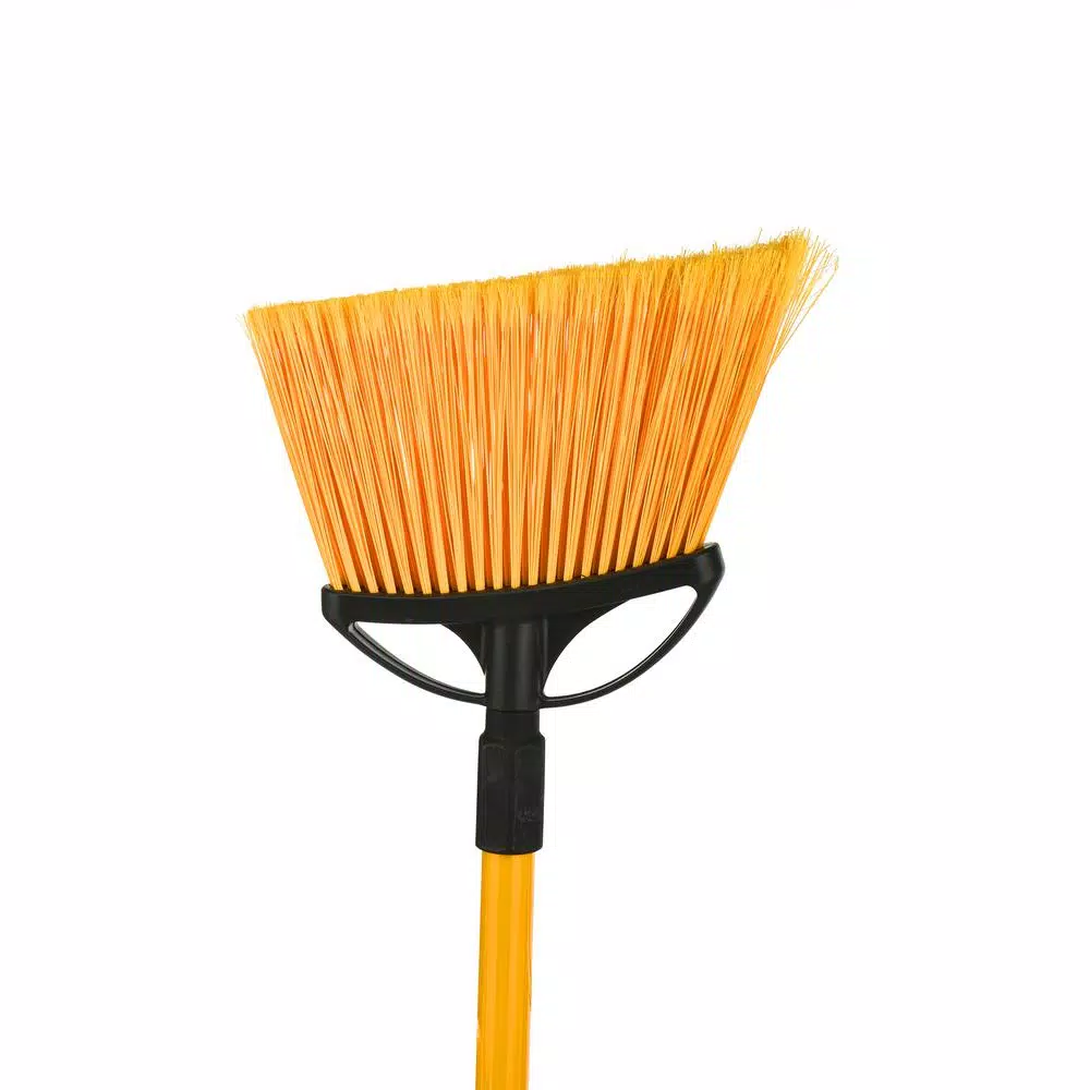Alpine Industries 10 in. Angle Broom with Fiberglass Handle, Yellow (3-Pack)