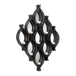 LITTON LANE Eclectic Large Black Diamond Mesh Metal Wall Sconce with Mirror Inlays thumbnail 2