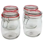 General Store Cottage Chic 4-Piece Glass Preserving Jar Set with Wire Bail and Trigger Closure thumbnail 1