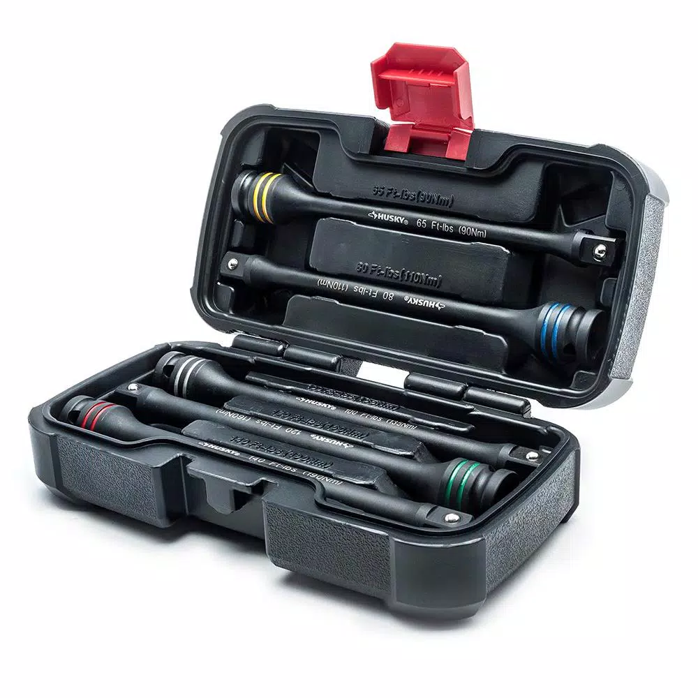 Husky 5-Piece 1/2 in. Drive Torque Limiting Impact Extension Bar Set, 65-140 ft. lbs.