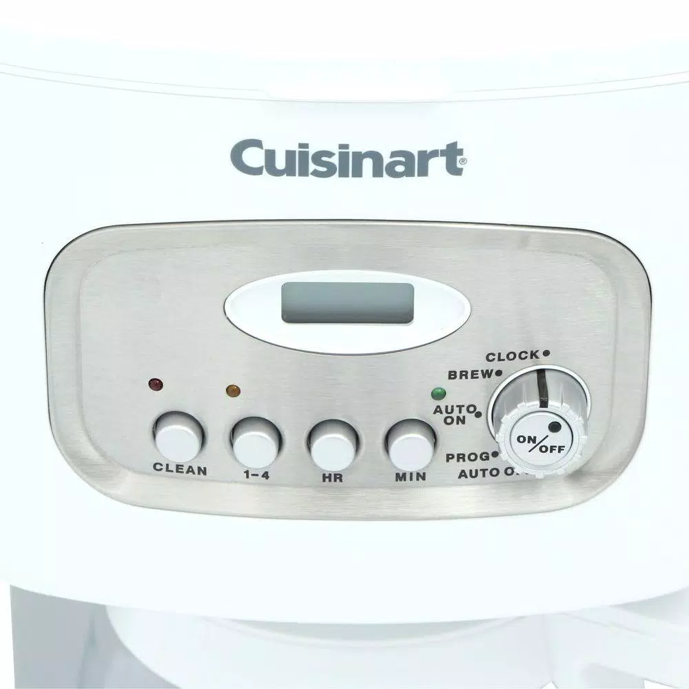Cuisinart 12-Cup White Drip Coffee Maker with Stainless Steel Accents and Programmable Timer
