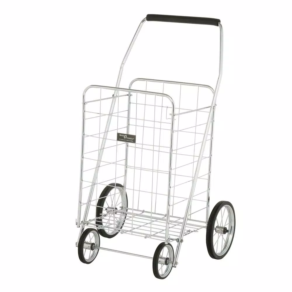 Easy Wheels Jumbo Shopping Cart, Heavy Duty Steel, Elite Chrome Finish