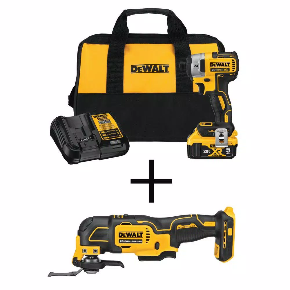 DEWALT 20V MAX XR Brushless 3-Speed 1/4 in. Impact Driver & ATOMIC Oscillating Tool Combo Kit