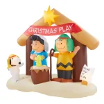 Peanuts 6 ft. Peanuts Nativity Scene Inflatable Christmas Yard Decoration with LED Lights thumbnail 3
