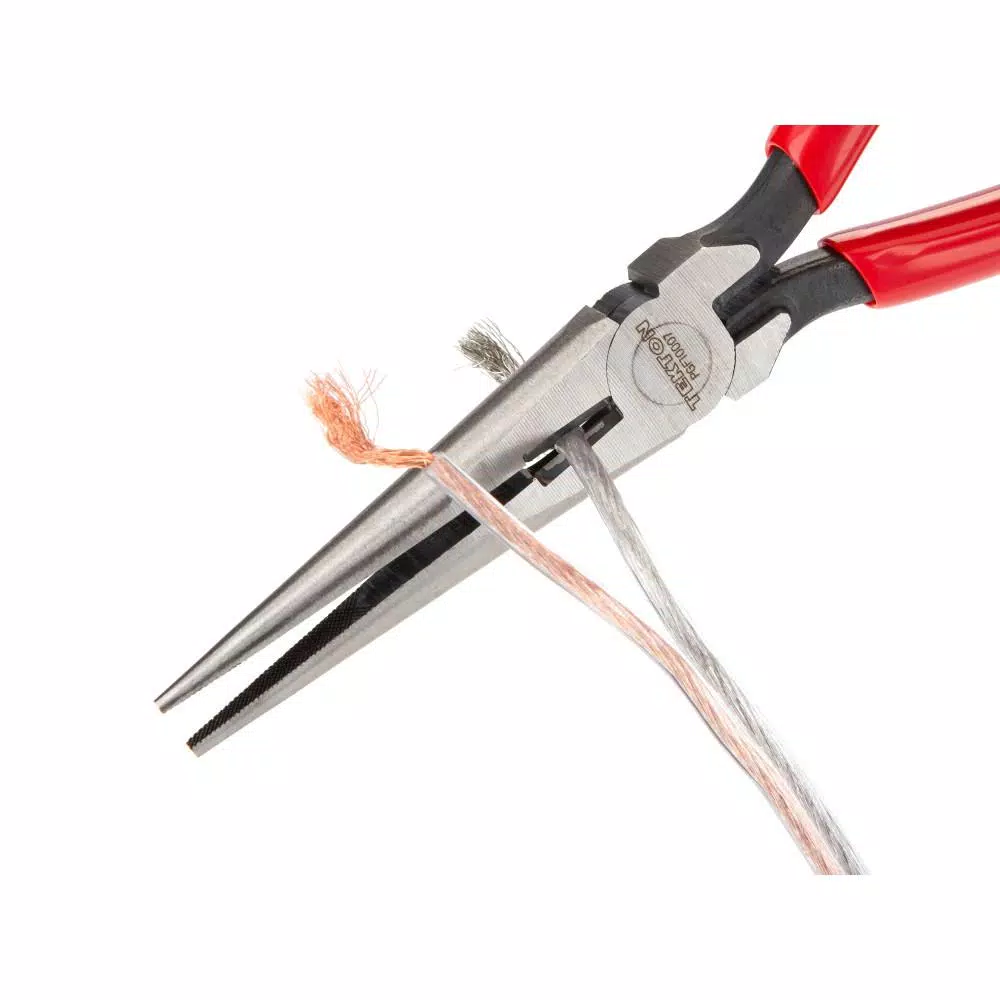 TEKTON 7 in. Long Nose Pliers with Induction-Hardened Side Cutter