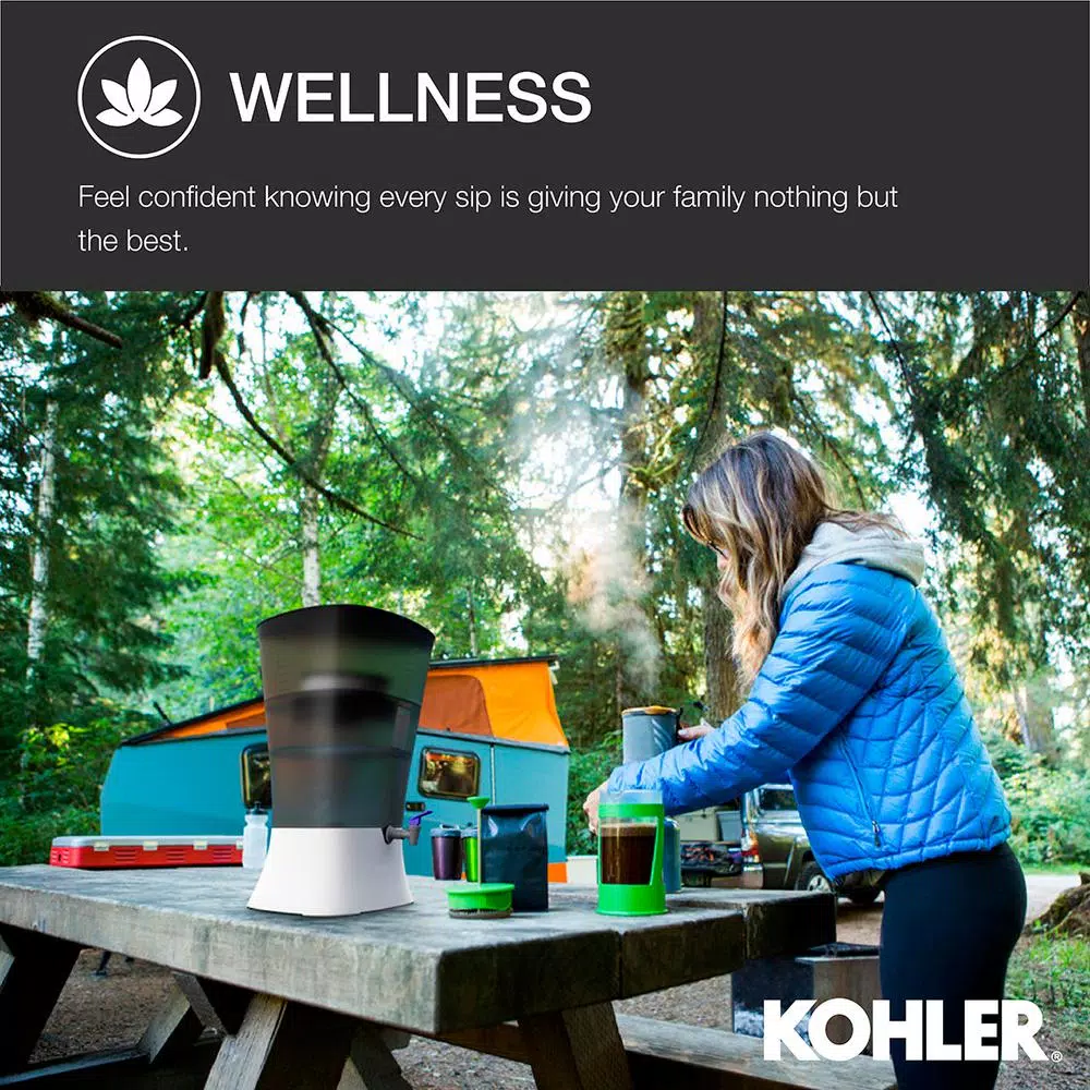 KOHLER Clarity Explore Recreational Gravity-Fed Water Filtration System, Charcoal Ombre