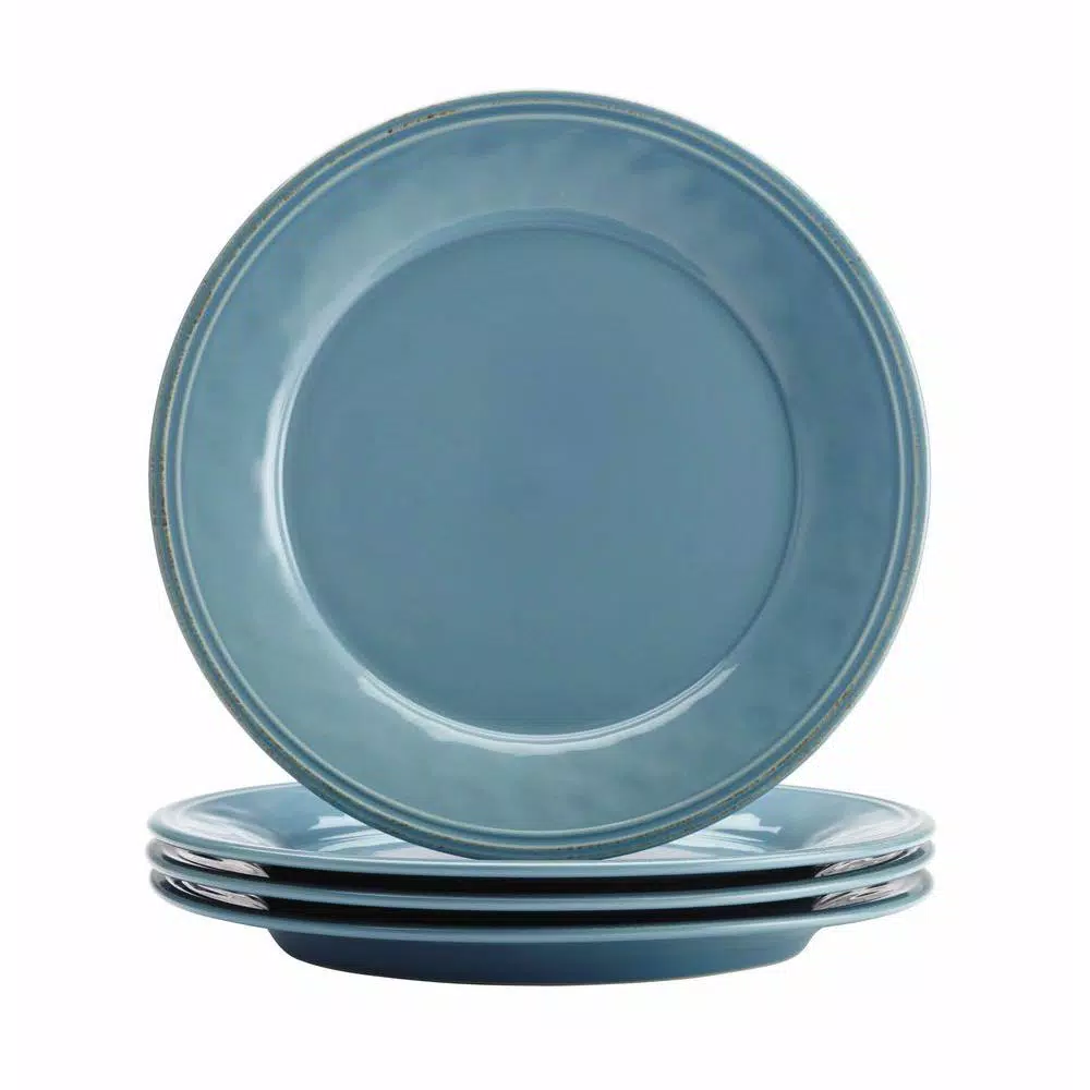 Rachael Ray Cucina 16-Piece Agave Blue Stoneware Dinnerware Set