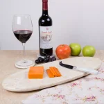 Creative Home Champagne Marble Oval Serving Board - 20" Natural Stone Cheese & Dessert Tray thumbnail 5
