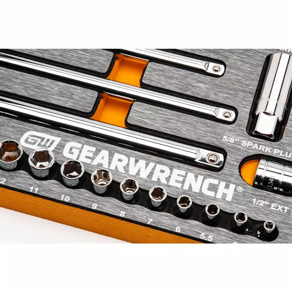 GEARWRENCH 94-Piece Metric and SAE Mechanics Hand Tool Set with EVA Socket Tray