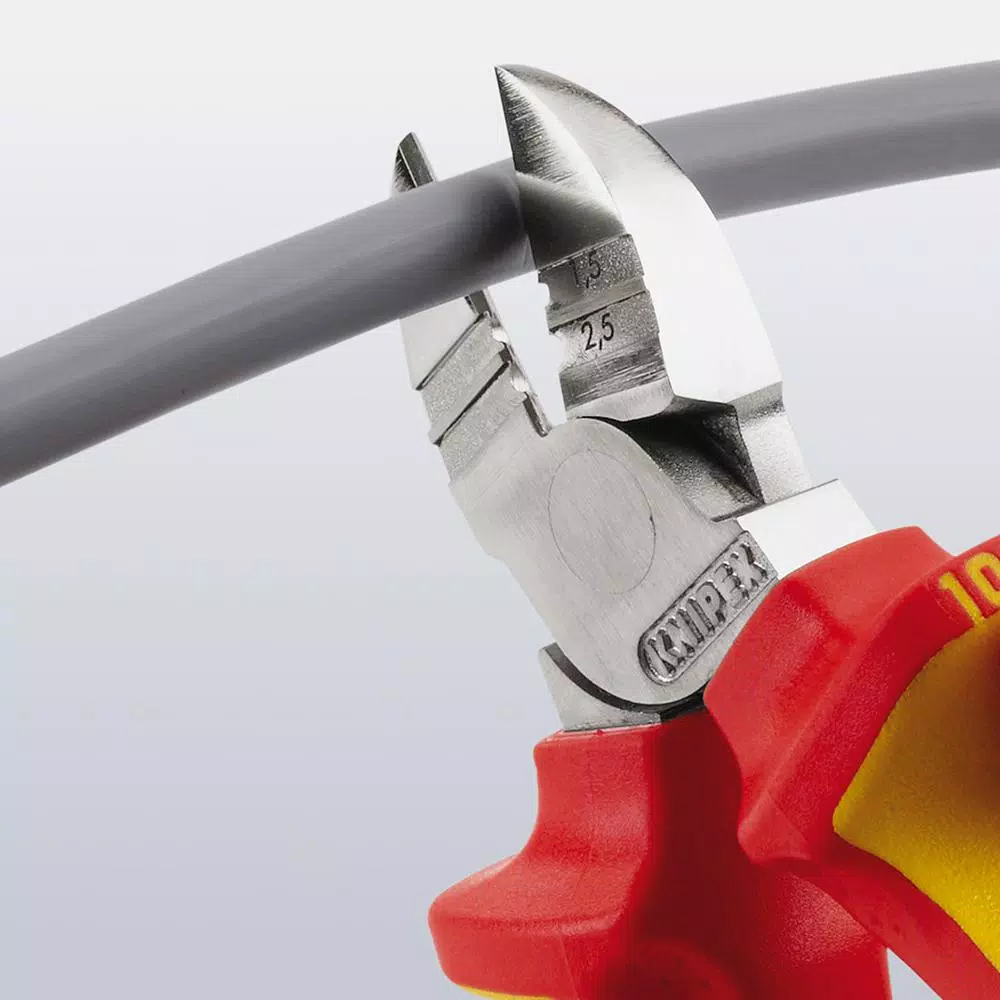 KNIPEX 6-1/4 in. 1000V Insulated Diagonal Cutter and Wire Stripper