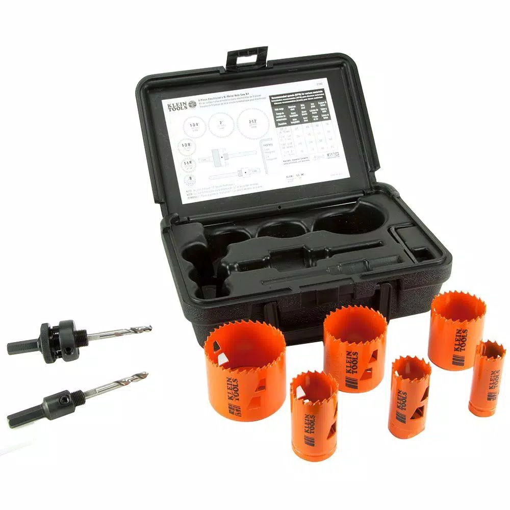 Klein Tools Bi-Metal Hole Saw Kit, 8-Piece Set with Carrying Case