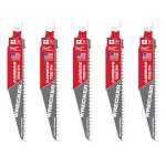 Milwaukee WRECKER 6 in. 6 TPI Carbide Teeth Multi-Material Reciprocating Saw Blade (5-Pack) thumbnail 5