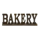 LITTON LANE Kitchen Whimsy 23 in. Bakery Wooden Table Sign with Rustic Iron Finish thumbnail 2