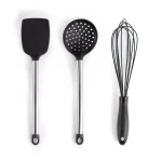 MegaChef 14-Piece Gray Silicone and Stainless Steel Kitchen Utensil Set thumbnail 5