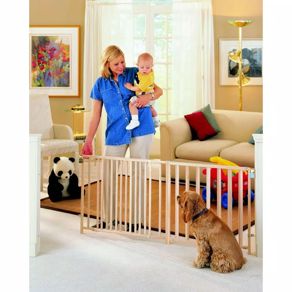 Unbranded North States Extra-Wide Wood Swing Gate for Doorways, 60 to 103 in.