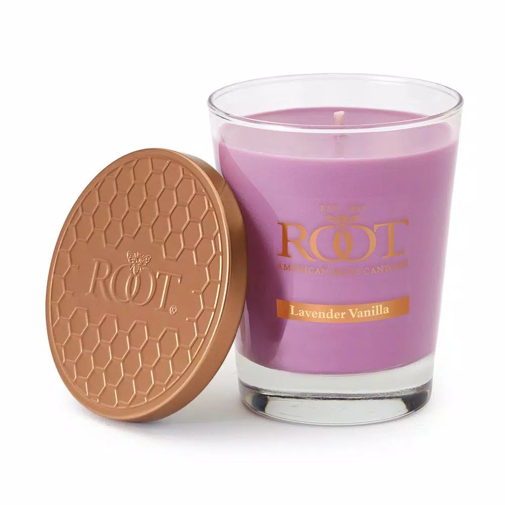 ROOT CANDLES Veriglass Lavender Vanilla Scented Soy Wax Filled Jar Candle
