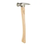 Milwaukee 19 oz. Milled Face Hickory Framing Hammer with Magnetic Nail Set and Anti-Ring Claw thumbnail 5