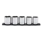 Husky 1/2 in. Drive SAE X-Large 12-Point Socket Set, 5-Piece thumbnail 1