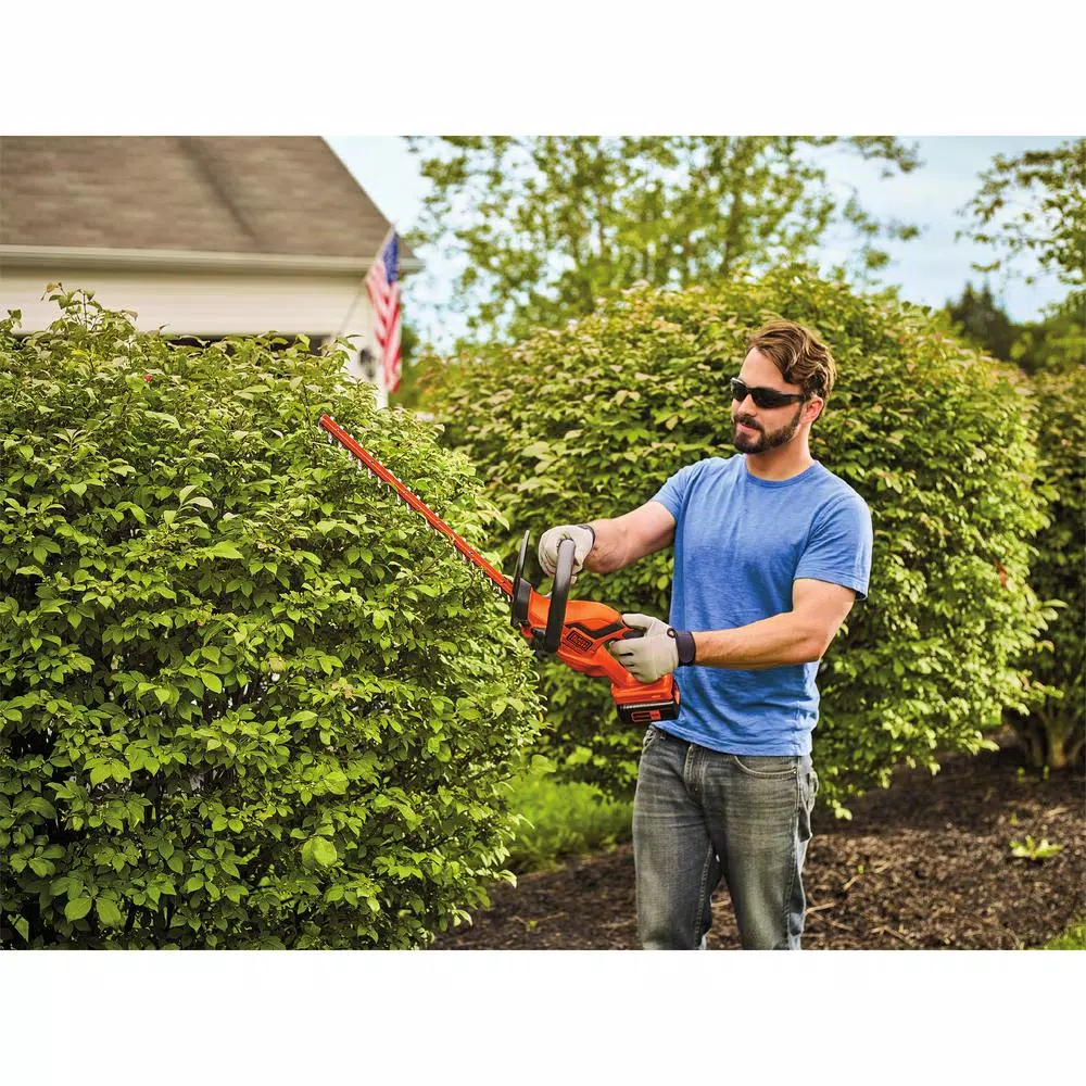 BLACK+DECKER 40V Lithium-Ion Cordless Hedge Trimmer with 22 in. Dual-Action Blade, Battery and Charger Included
