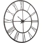Utopia Alley Rivet Roman Industrial Oversize Wall Clock, 45-inch, Distressed Gray Metal thumbnail 5