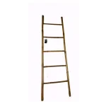 MGP 21 in. W x 72 in. H 5-Bar Solid Bamboo Ladder Hand-Crafted Decorative Towel Rack thumbnail 1