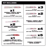 Milwaukee SAWZALL 18-Piece Reciprocating Saw Blade Set with AX Carbide Teeth Blade thumbnail 2