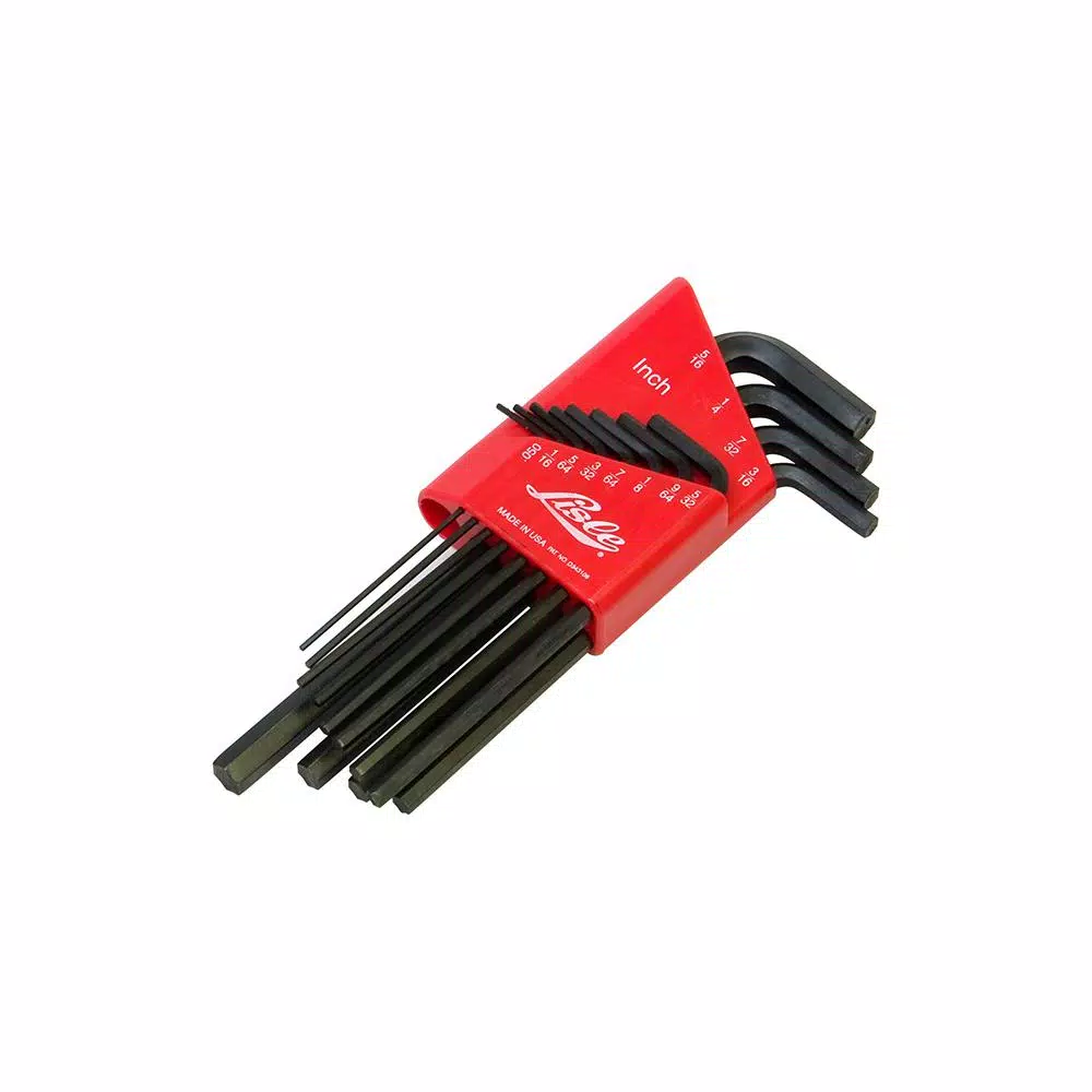Lisle LIS42500 Long Arm Hex Key Set, 12-Piece SAE Alloy Steel