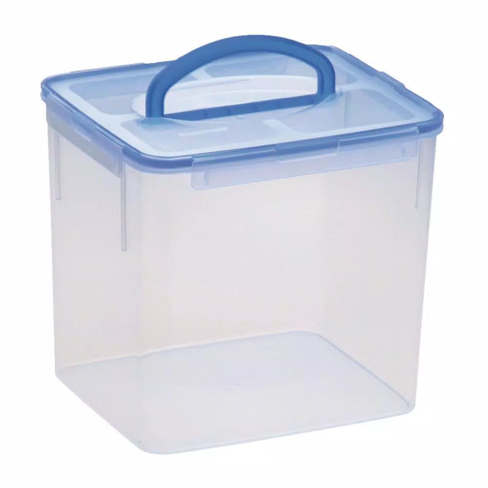 Snapware 40-Cup Airtight Plastic Food Storage Container with Blue Handle