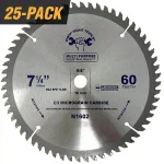 GRIP TIGHT TOOLS Grip Tight Professional 7-1/4 in. 60-Tooth Tungsten Carbide Tipped Circular Saw Blade (25-Pack) thumbnail 1