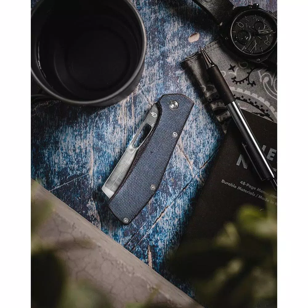 Gerber Flatiron Micarta 3 in. D2 Steel Cleaver Style Folding Knife