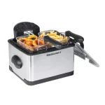 Elite 4 Qt. Dual Basket Deep Fryer with Extra-Large Bonus Basket, Brushed Stainless Steel, 1700W thumbnail 1