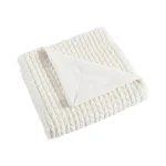 Unbranded MHF Home Quilted Braided Velvet Throw Blanket - White, 50 x 60 in thumbnail 3