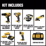 DEWALT 20V MAX Cordless 5-Tool Combo Kit with (2) 2.0 Ah Batteries & Charger thumbnail 2