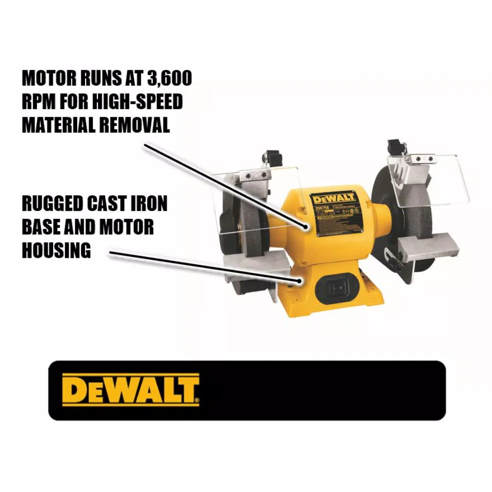 DEWALT 8 in. 205 mm Bench Grinder with 3/4 HP Induction Motor