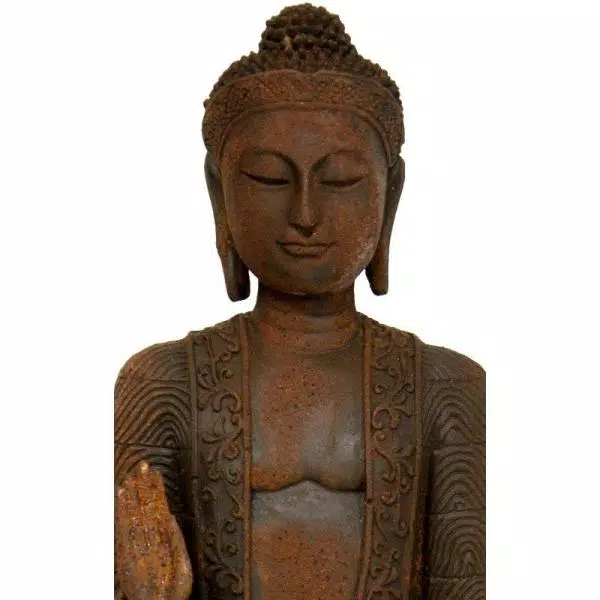 Oriental Furniture 21 in. Semui-in Buddha Statue - Rust Patina Resin Sculpture