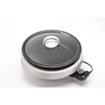 Aroma Super Pot 3-in-1 10 in. Indoor Grill, Steamer, and Slow Cooker - White thumbnail 1