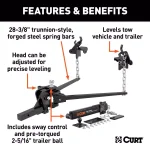 CURT Short Trunnion Bar Weight Distribution Hitch Kit, 10,000-15,000 lbs. GTW, 28-3/8 in. Bars thumbnail 12