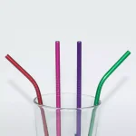 ExcelSteel 10 Pc Reusable Powder Coated Stainless Steel Straw Set with Cleaning Brushes - Colorful Multi-Color thumbnail 4