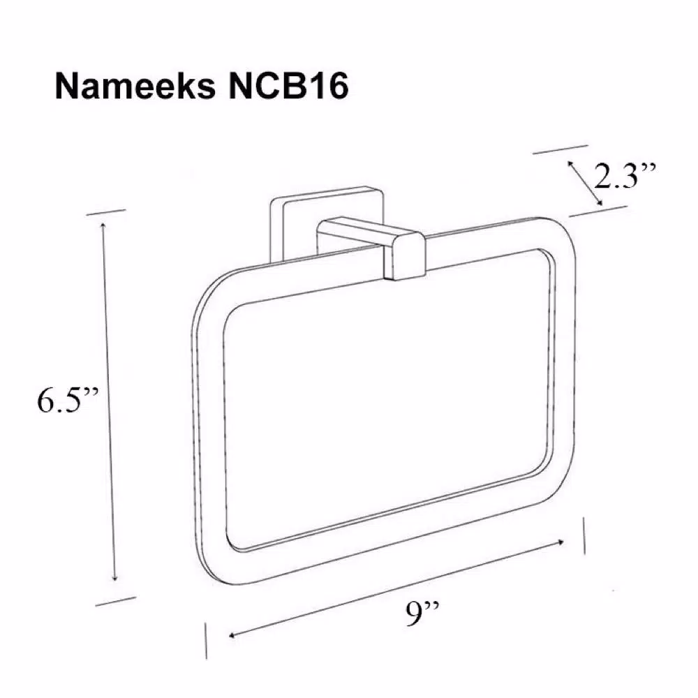 Nameeks General Hotel Wall Mounted Towel Ring, Chrome Finish