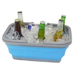Southern Homewares 2.4 Gal. Blue Collapsible Bucket with Handle thumbnail 4
