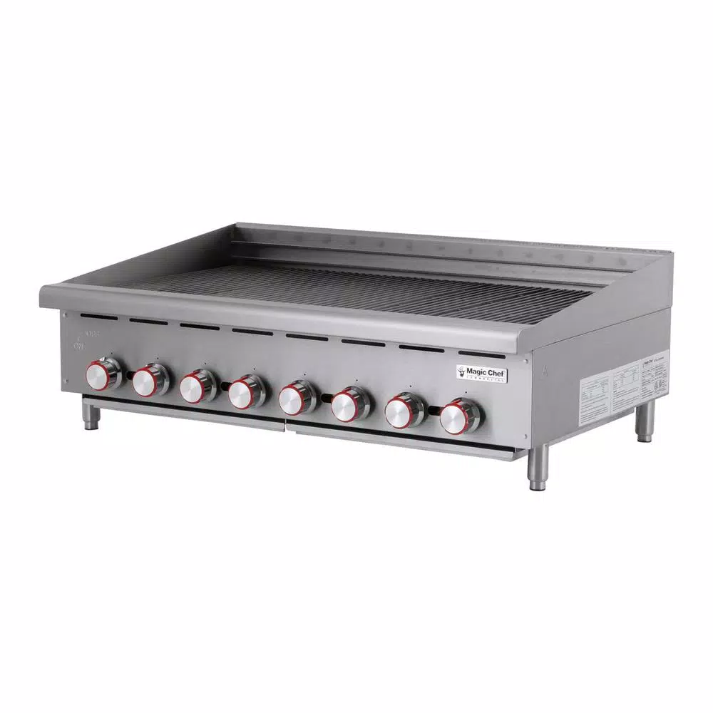 Magic Chef 48 in. Commercial Countertop Radiant Char Broiler, Stainless Steel