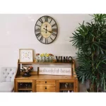 3R Studios Distressed Grey Wood Oval Wall Clock - French Country Cottage Style thumbnail 4
