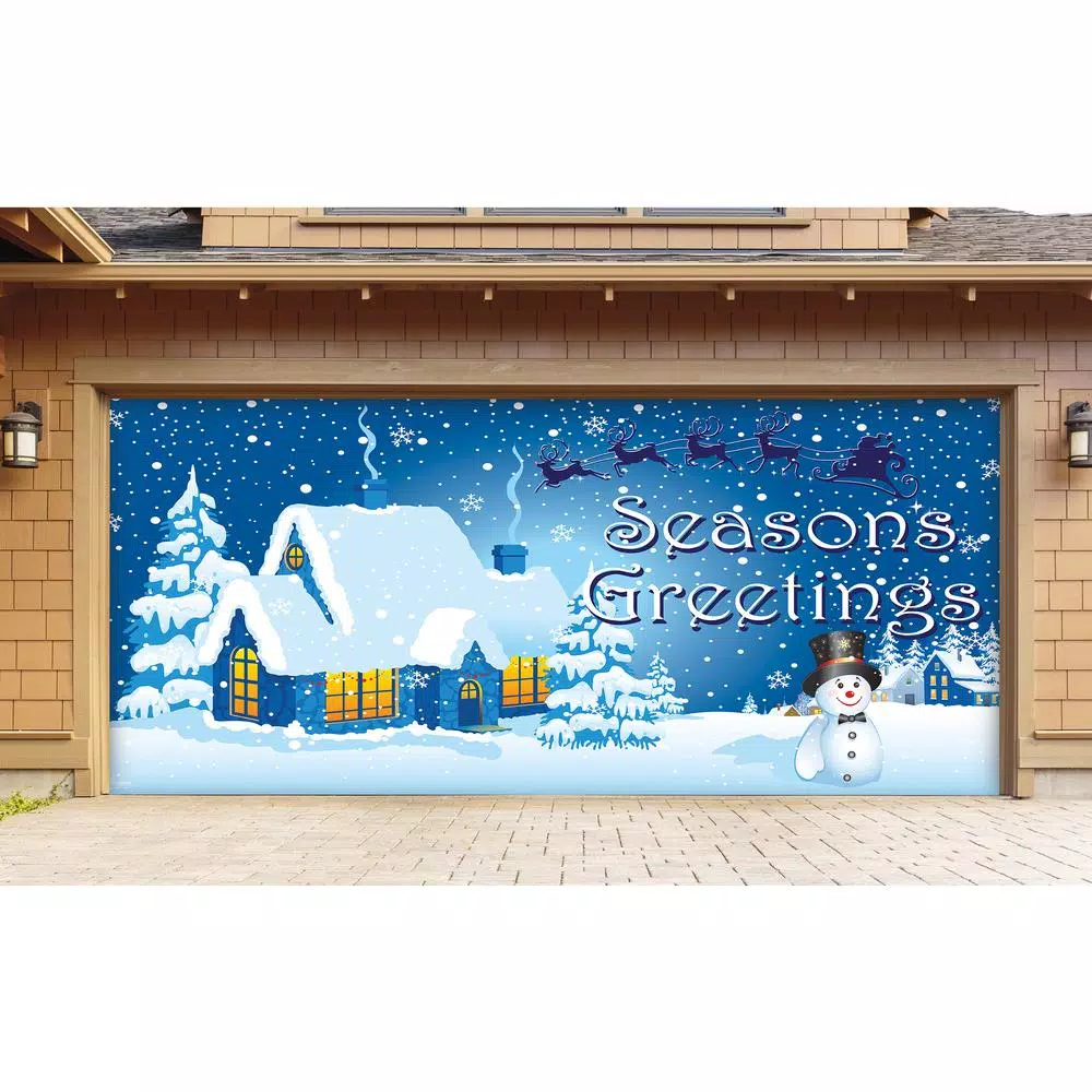 My Door Decor Winter Wonderland Christmas Garage Door Decor Mural - 7 ft. x 16 ft. Double Car Garage Decor