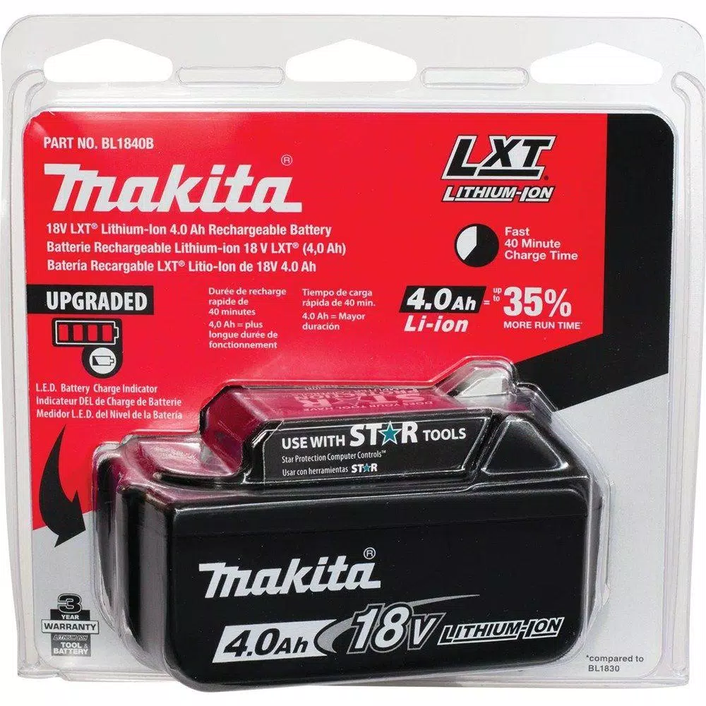 Makita 18V LXT Lithium-Ion 4.0 Ah Battery and Rapid Optimum Charger Starter Pack with Bonus Handheld Vacuum