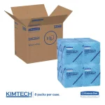 Kimtech Kimtex Industrial Cleaning Wipes, Blue, 12.5 x 13.25 in, 66 Per Box, 8 Boxes Per Carton thumbnail 2