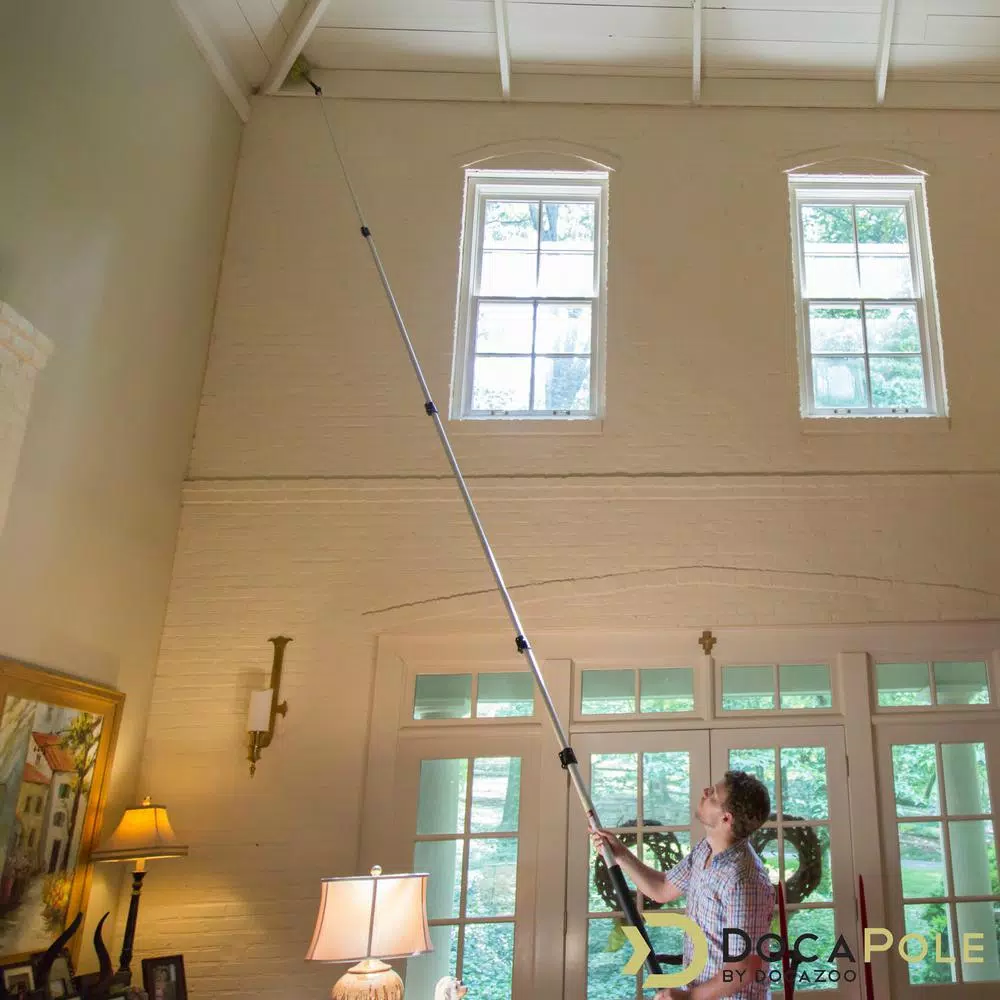 DocaPole High Reach Cleaning Kit with 24 ft. Telescopic Extension Pole, Window Squeegee & Microfiber Dusters