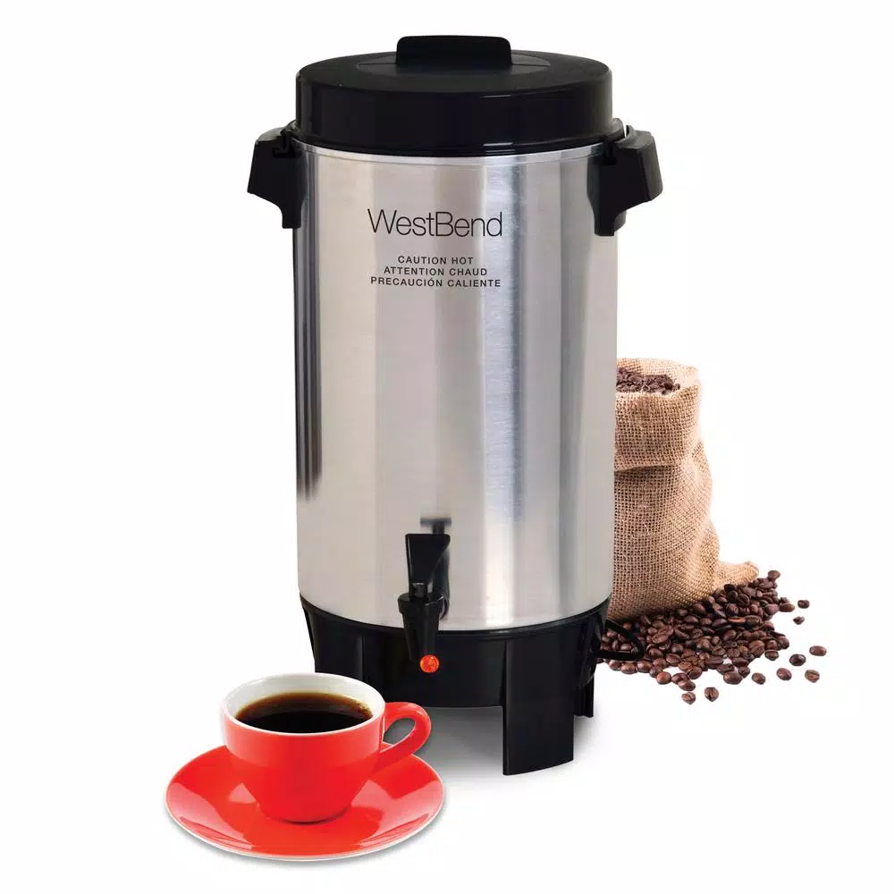 West Bend 30-Cup Polished Aluminum Coffee Urn with Automatic Temperature Control
