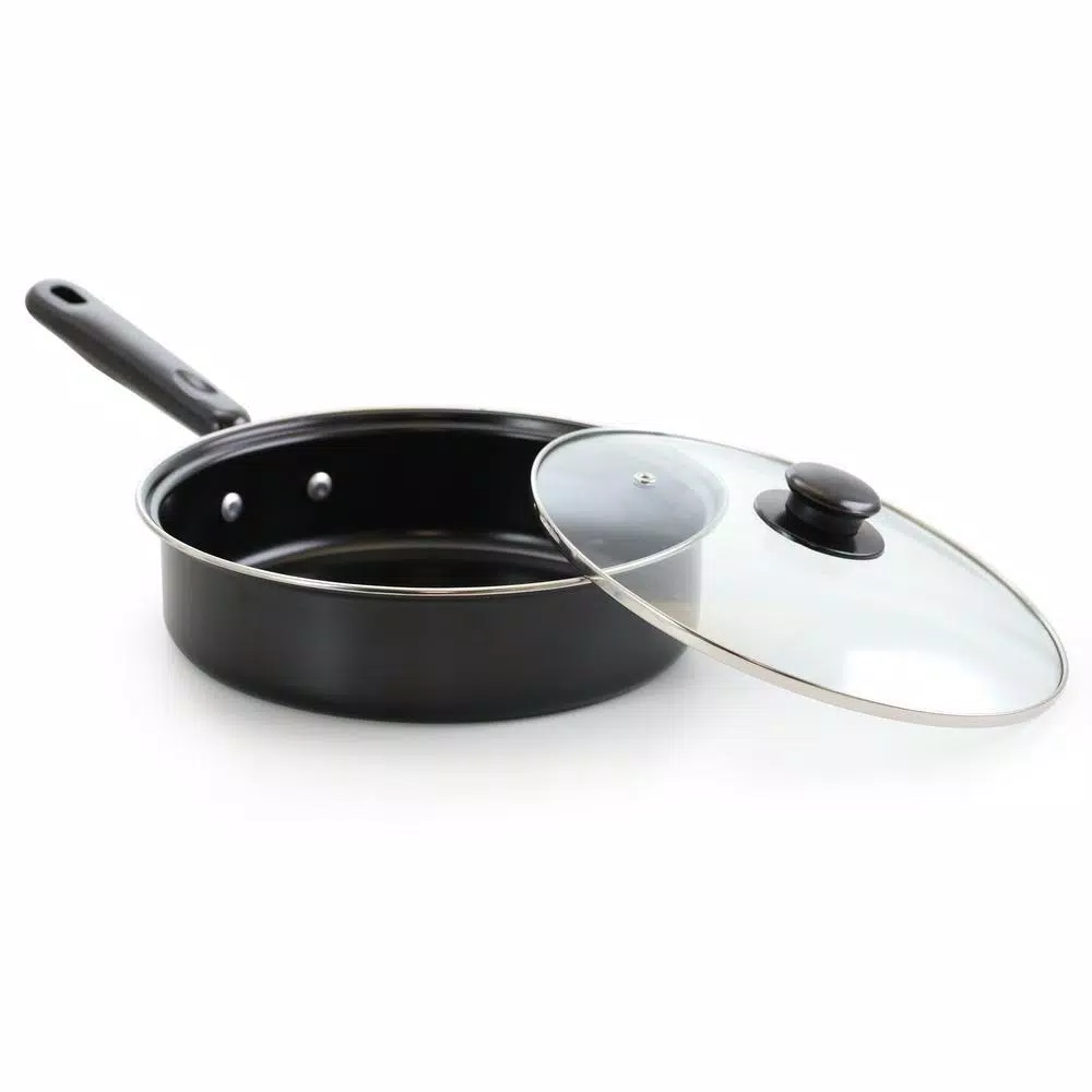 Better Chef 7-Piece Deluxe Nonstick Aluminum Cookware Set, Black